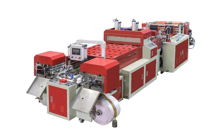 Machine de fabrication de sacs entièrement automatique à 2 lignes avec dispositif d'emballage automatique